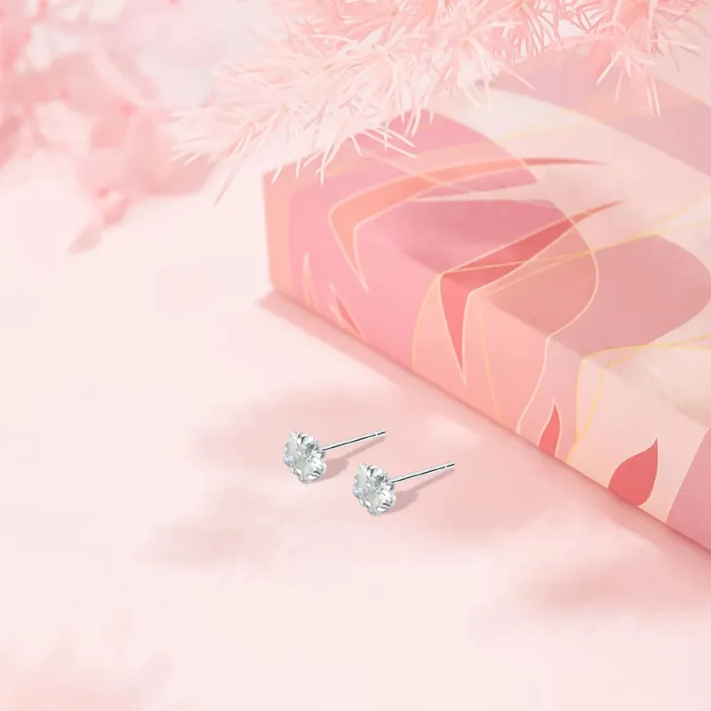 KUMET Sterling Silver Stud Earrings Women's Anniversary For Couples-3