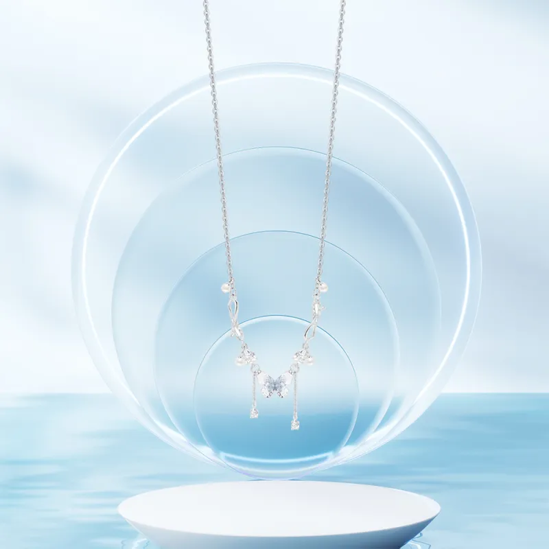 KUMET Zircon Necklaces Women's Same For Couples-3