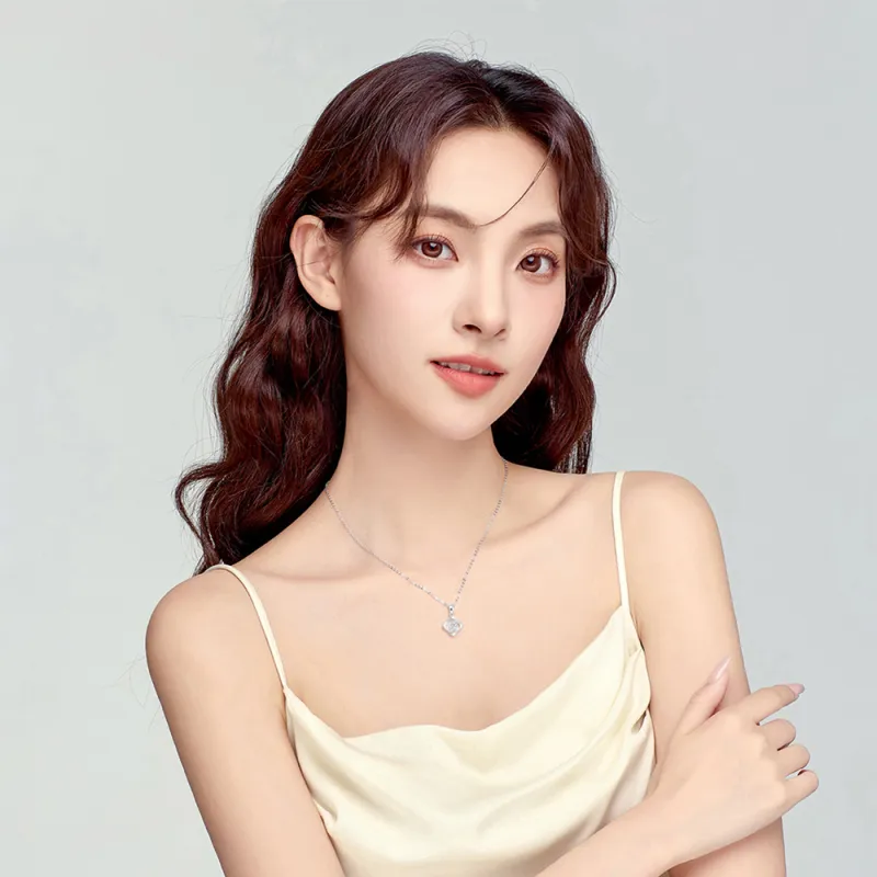 KUMET Zircon Necklaces Women's Same For Couples-6