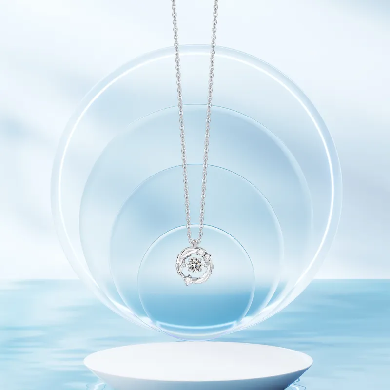 KUMET Zircon Necklaces Women's Same For Couples-4