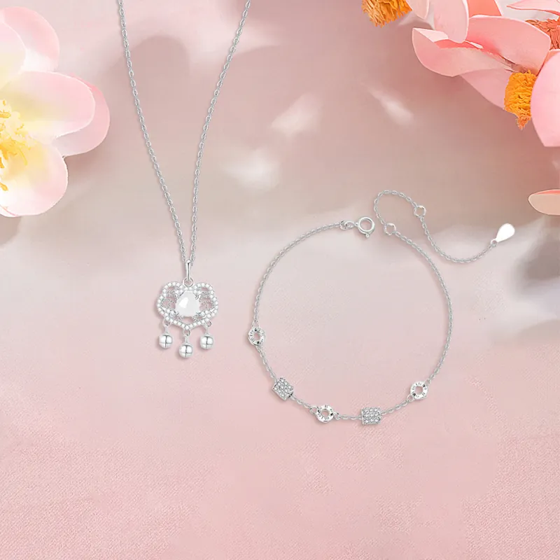 KUMET Sterling Silver Necklaces Women's-5