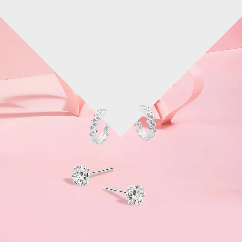 KUMET Sterling Silver Earrings Women's-3