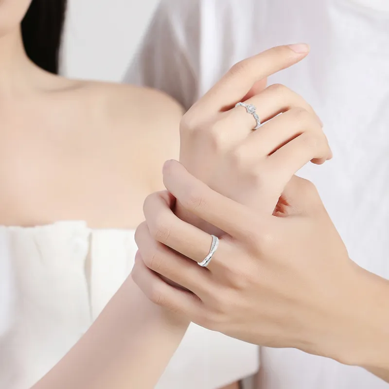 KUMET Sterling Silver Rings Women's Couple Bestie Same Style-1