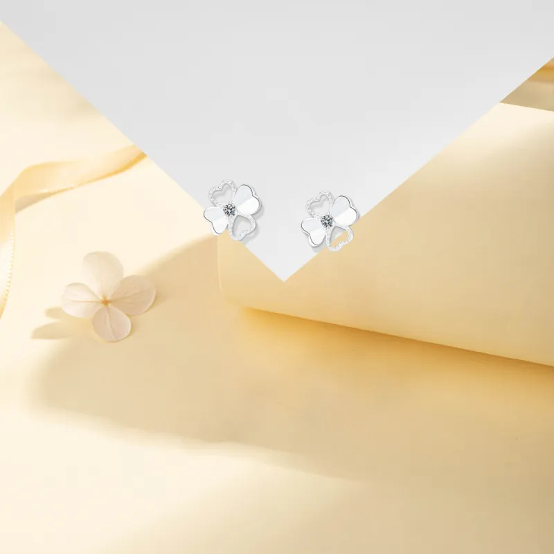 KUMET Sterling Silver Stud Earrings Women's-2