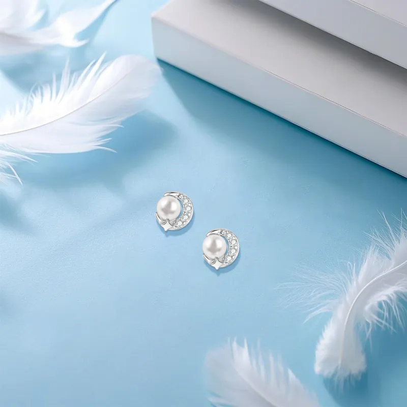 KUMET Sterling Silver Stud Earrings Women's-4