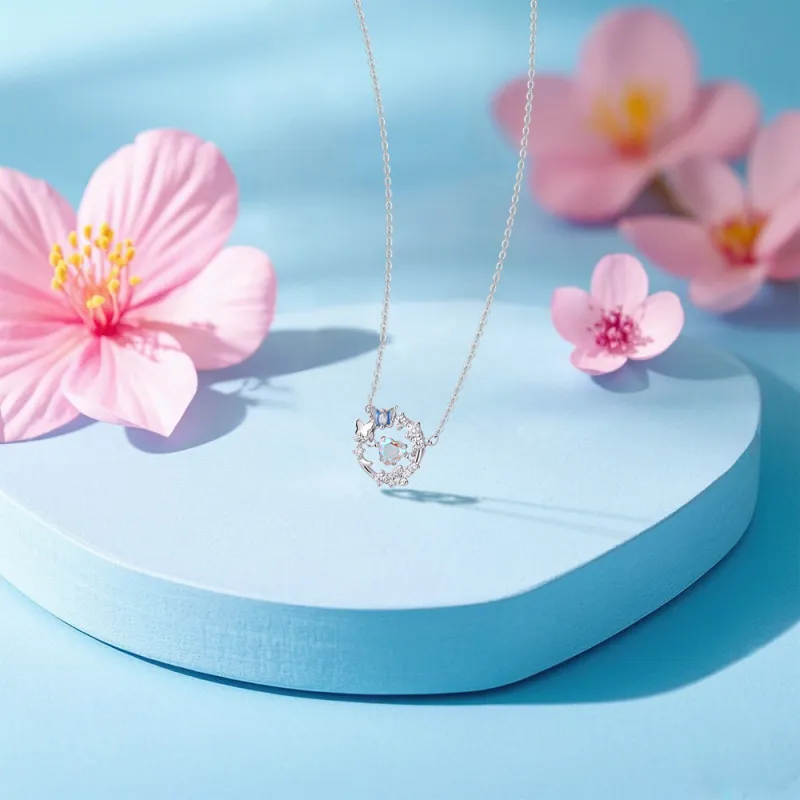 KUMET Sterling Silver Necklaces Women's-2
