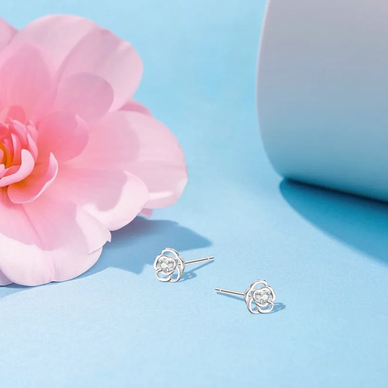 KUMET Sterling Silver Stud Earrings Women's-4