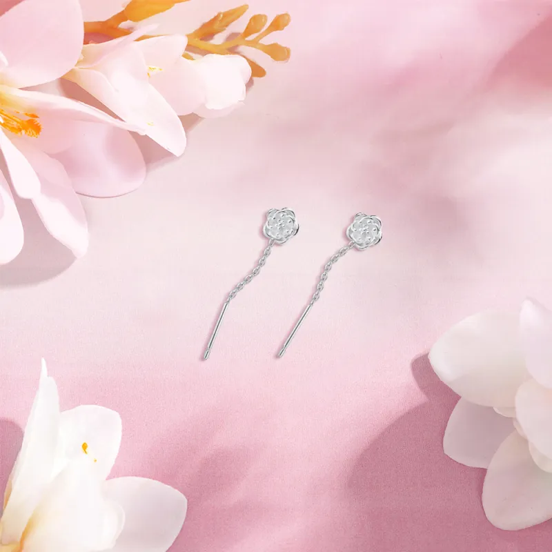 KUMET Sterling Silver Drop Earrings Women's-3