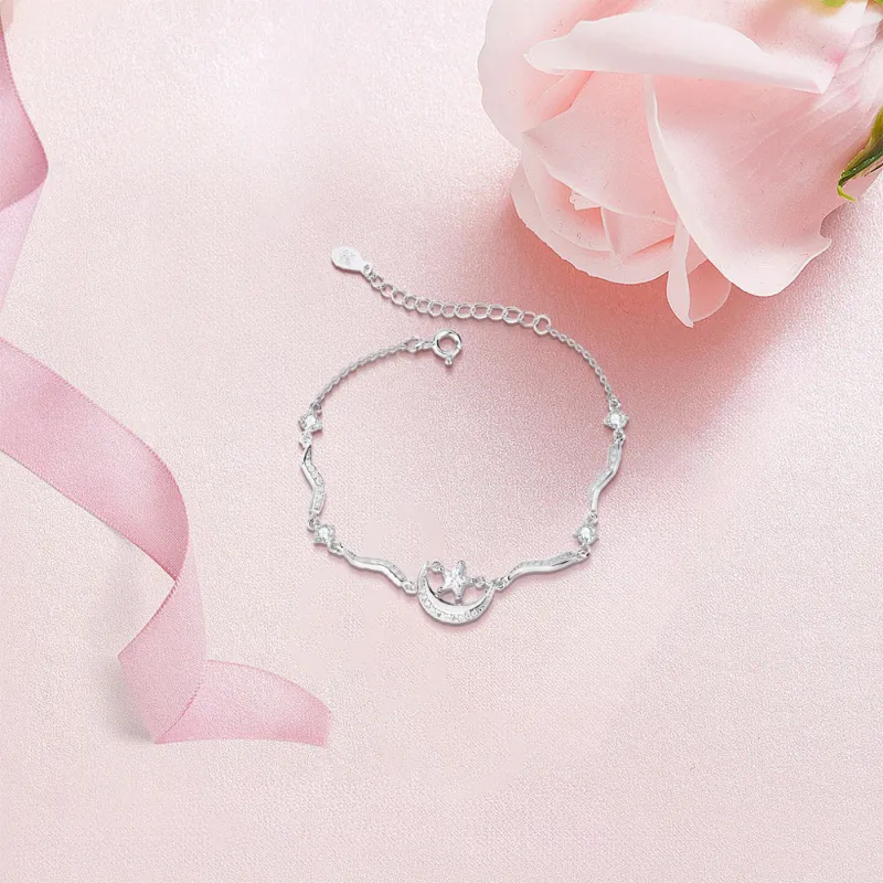 KUMET Sterling Silver Bracelets Women's Same For Couples-2