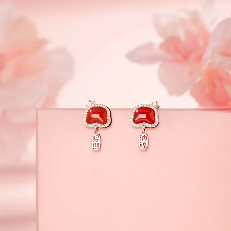 KUMET Zircon Earrings Women's Couple Birthday Anniversary-2