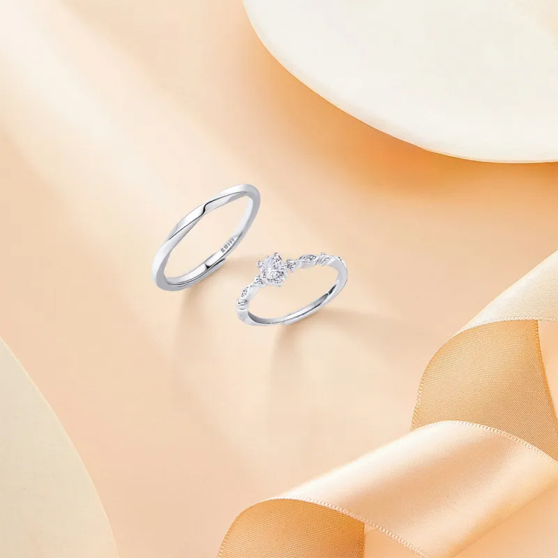 KUMET Sterling Silver Rings Unisex Bestie Same Style-2