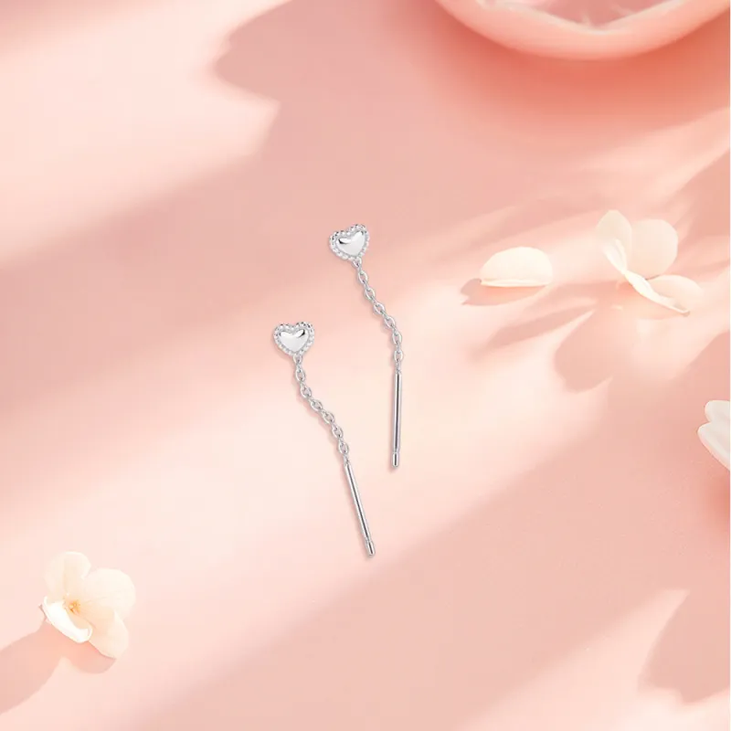 KUMET Sterling Silver Drop Earrings Women's-3