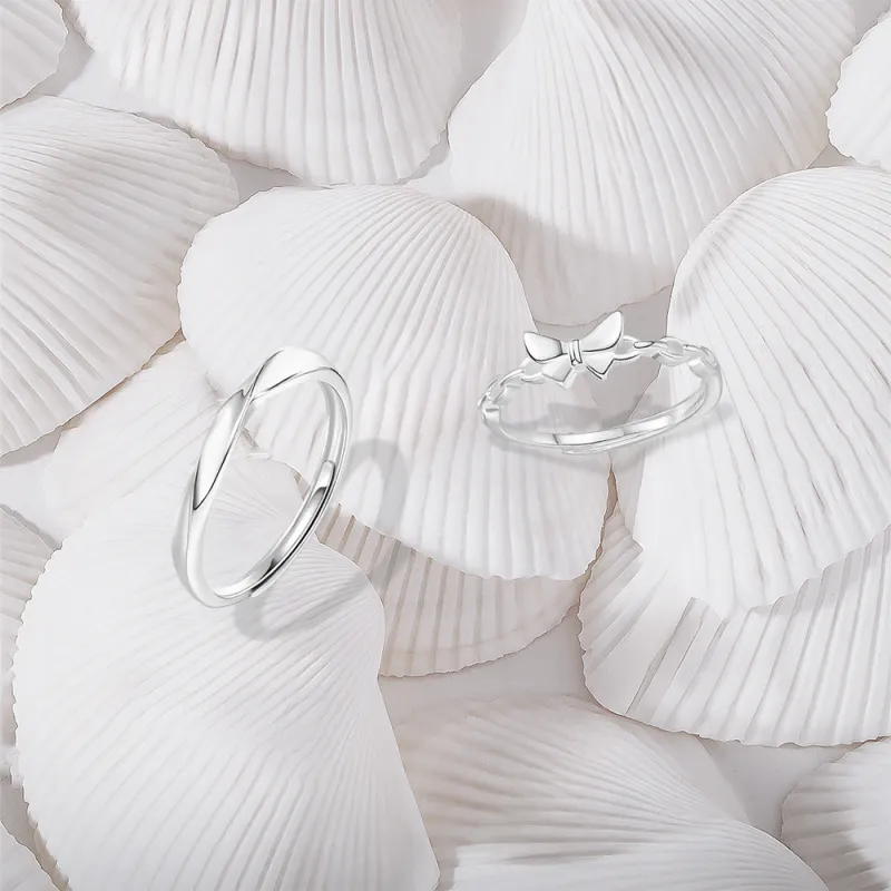 KUMET Sterling Silver Rings Unisex Bestie Same Style-3