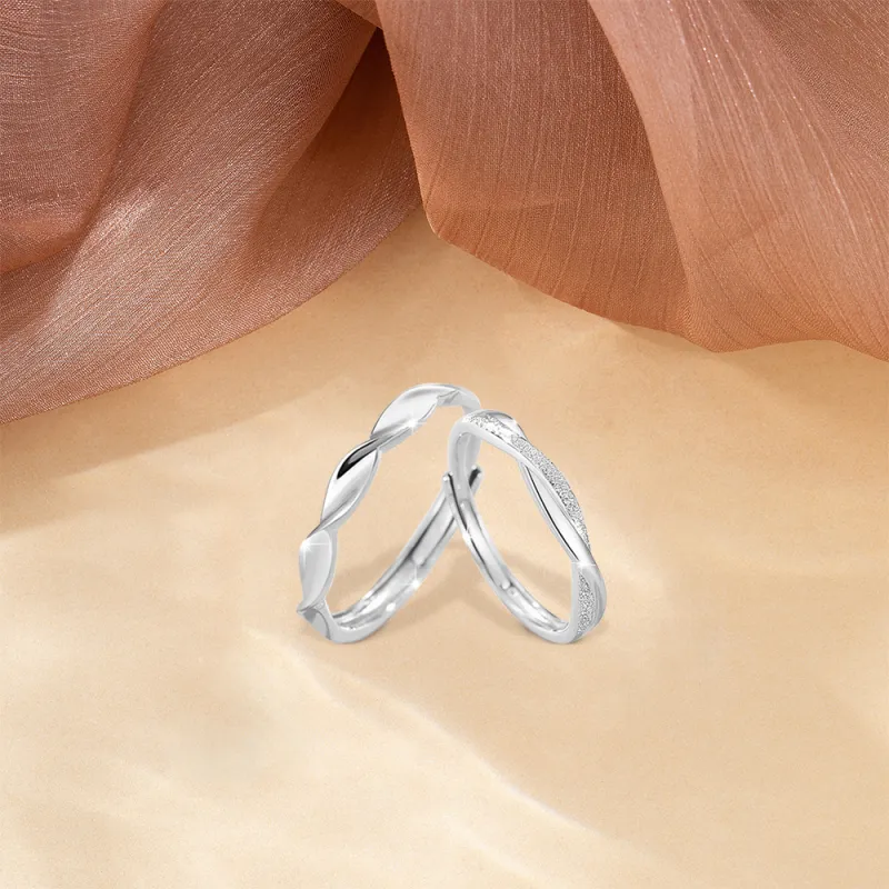 KUMET Sterling Silver Rings Unisex Bestie Same Style-7
