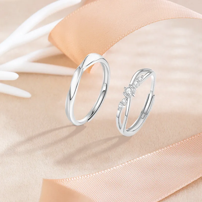 KUMET Sterling Silver Rings Unisex Bestie Same Style-4
