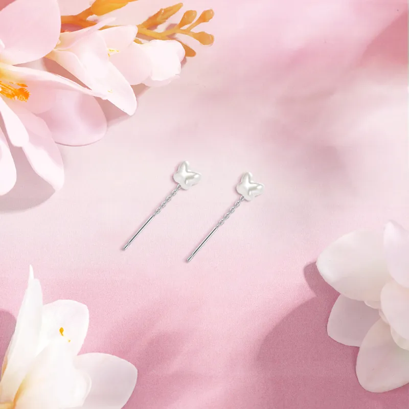 KUMET Sterling Silver Drop Earrings Women's-3