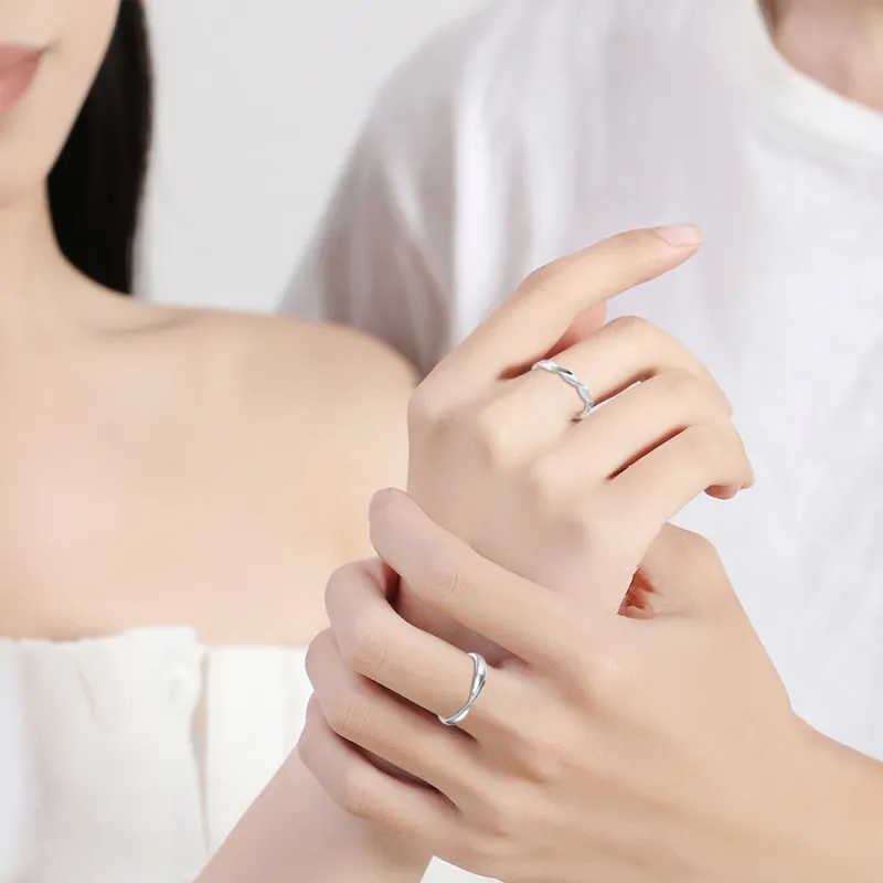 KUMET Sterling Silver Rings Unisex Couple Couple Rings-1