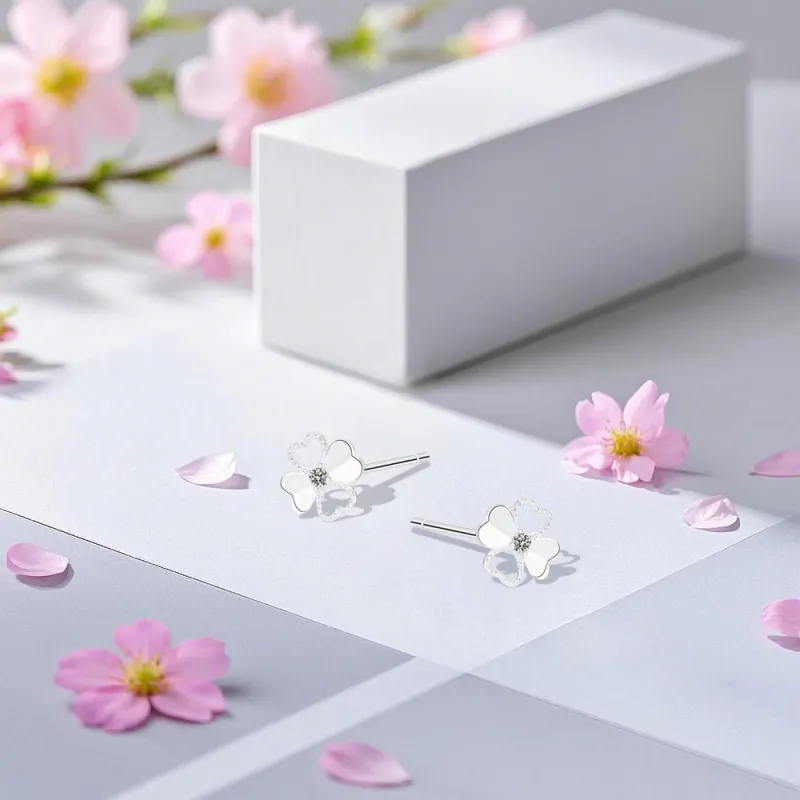 KUMET Sterling Silver Stud Earrings Women's-4