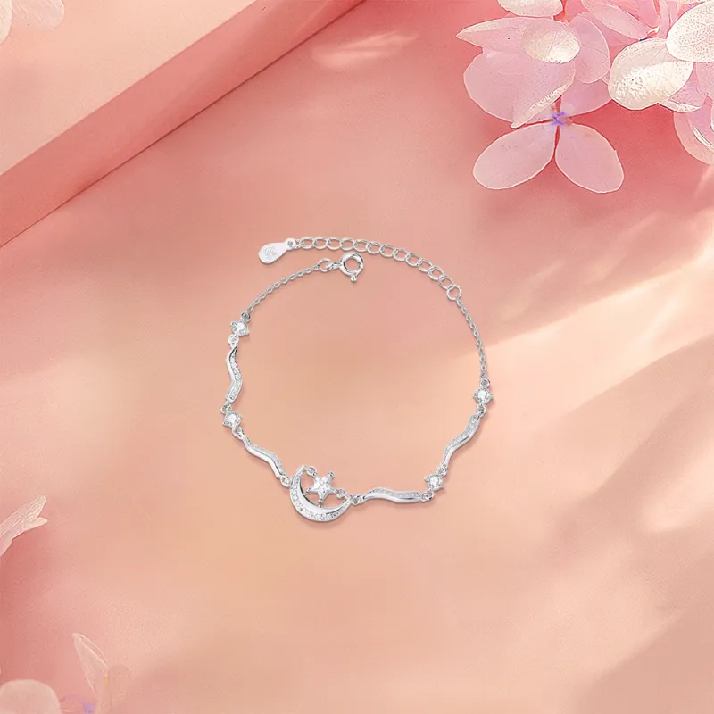 KUMET Sterling Silver Bracelets Women's Same For Couples-3