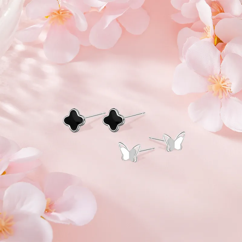 KUMET Sterling Silver Stud Earrings Women's Couple Birthday Anniversary Gift-5