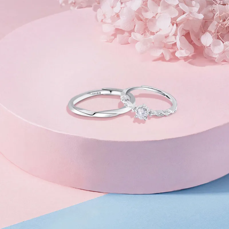 KUMET Sterling Silver Rings Unisex Bestie Same Style-3