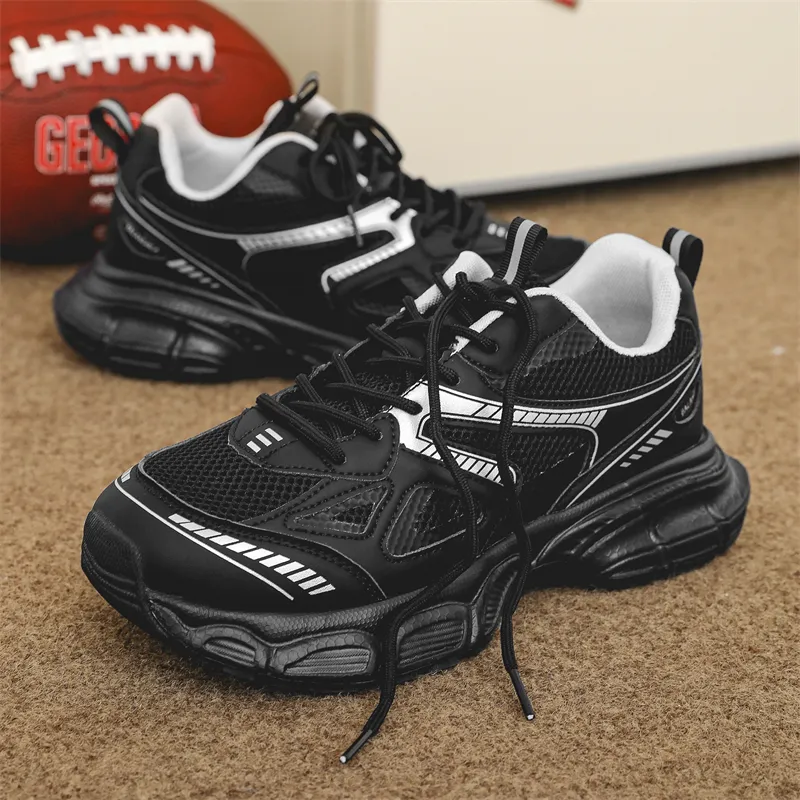 JANECO Slip Resistant, Abrasion Resistant, Breathable Low Top Chunky Sneakers Unisex-9