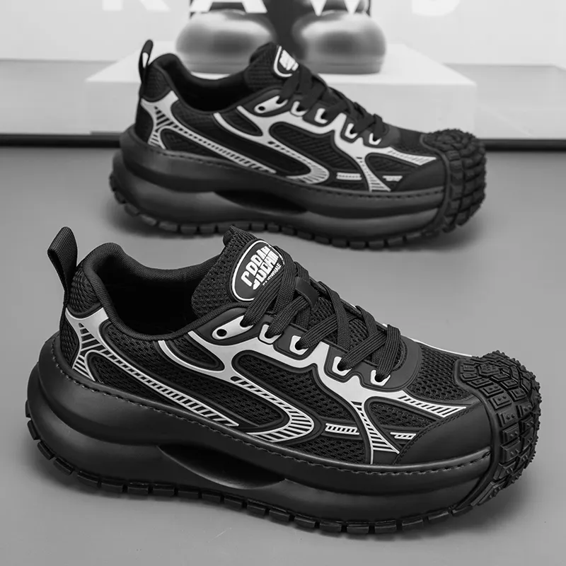 JANECO Slip Resistant, Abrasion Resistant, Breathable Low Top Chunky Sneakers Men's-9
