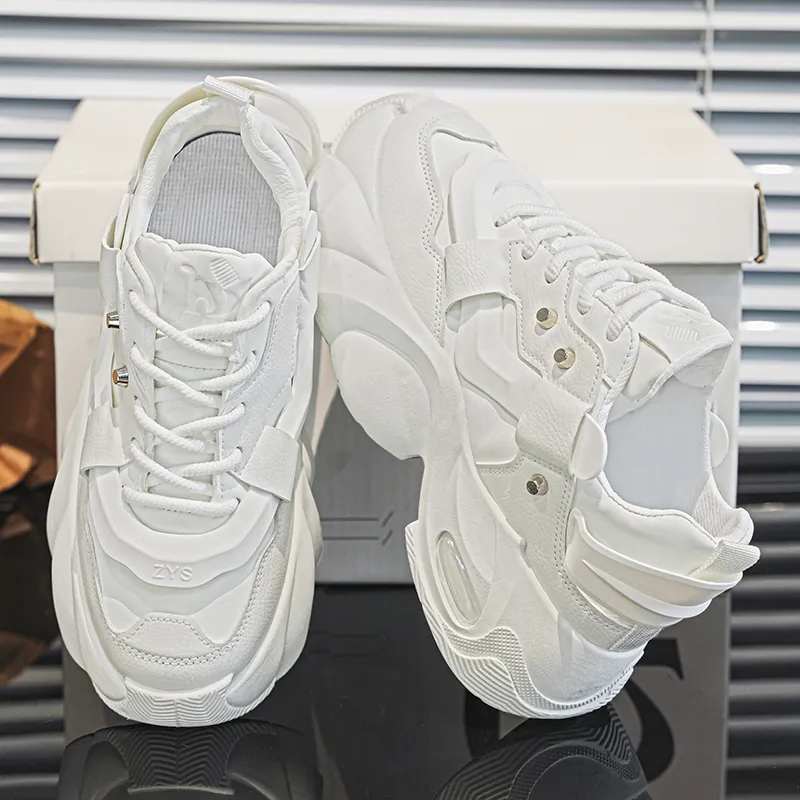 JANECO Anti Slip Wear Resistant Low Top Chunky Sneakers Men's-4