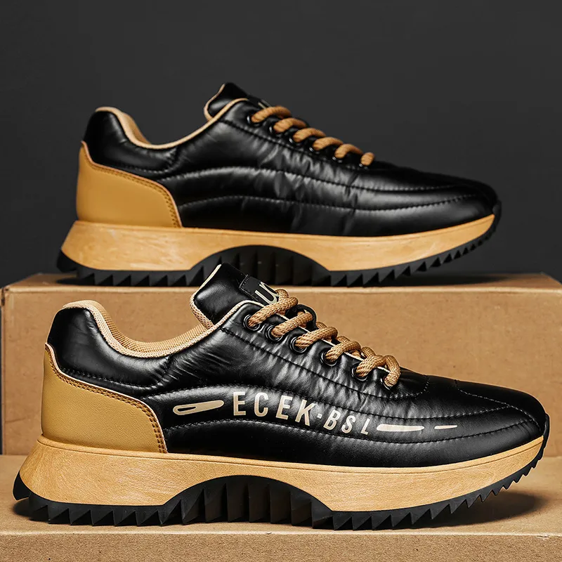 JANECO Anti Slip Wear Resistant Low Top Chunky Sneakers Men's-2