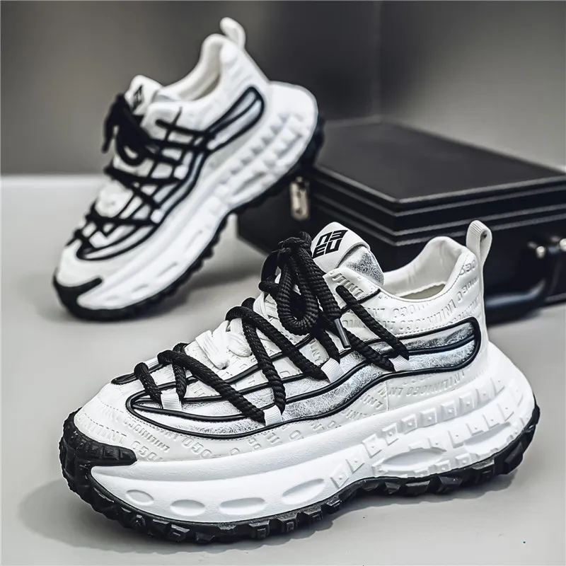 JANECO Anti Slip Wear Resistant Low Top Chunky Sneakers Men's-12