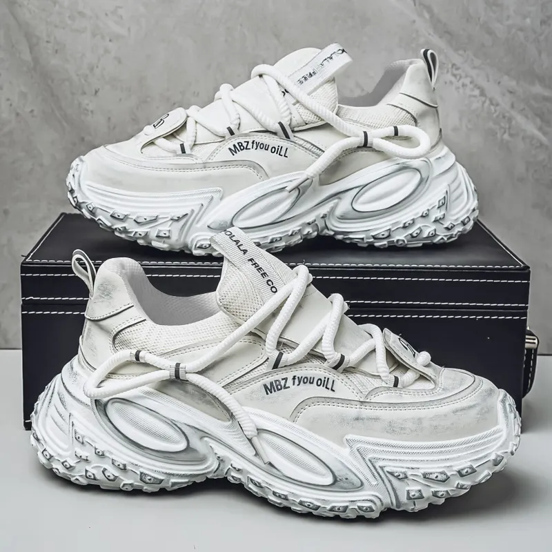 JANECO Slip Resistant, Abrasion Resistant, Breathable Low Top Chunky Sneakers Men's-13