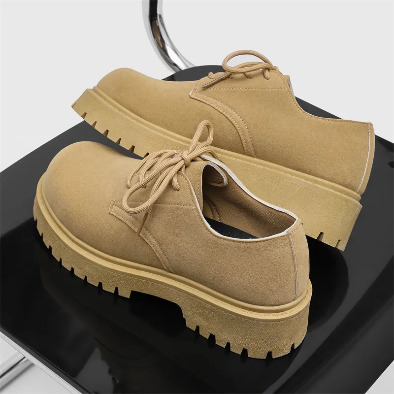 JANECO Men's Casual Shoes Men Low Top Khaki-10