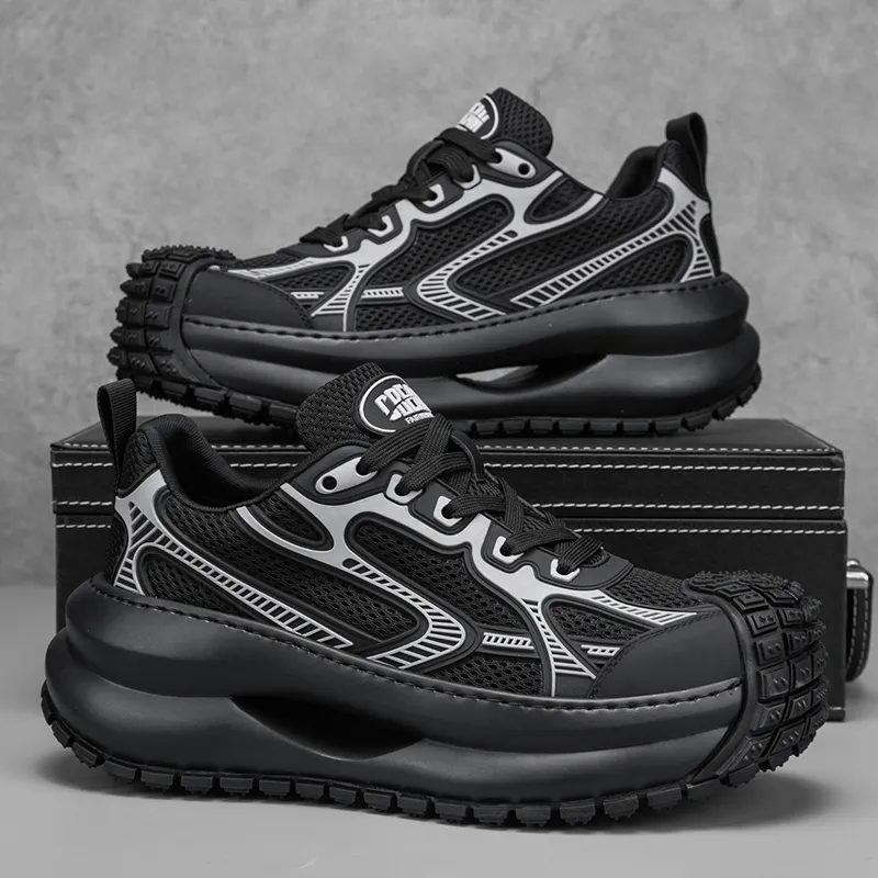 JANECO Slip Resistant, Abrasion Resistant, Breathable Low Top Chunky Sneakers Men's-10
