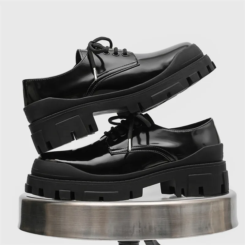 JANECO Men's Casual Shoes Men's Bright Black-4