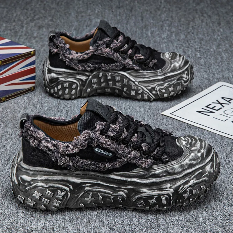 JANECO Slip Resistant, Abrasion Resistant, Breathable Low Top Chunky Sneakers Men's-10