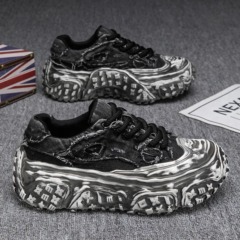JANECO Slip Resistant, Abrasion Resistant, Breathable Low Top Chunky Sneakers Men's-9