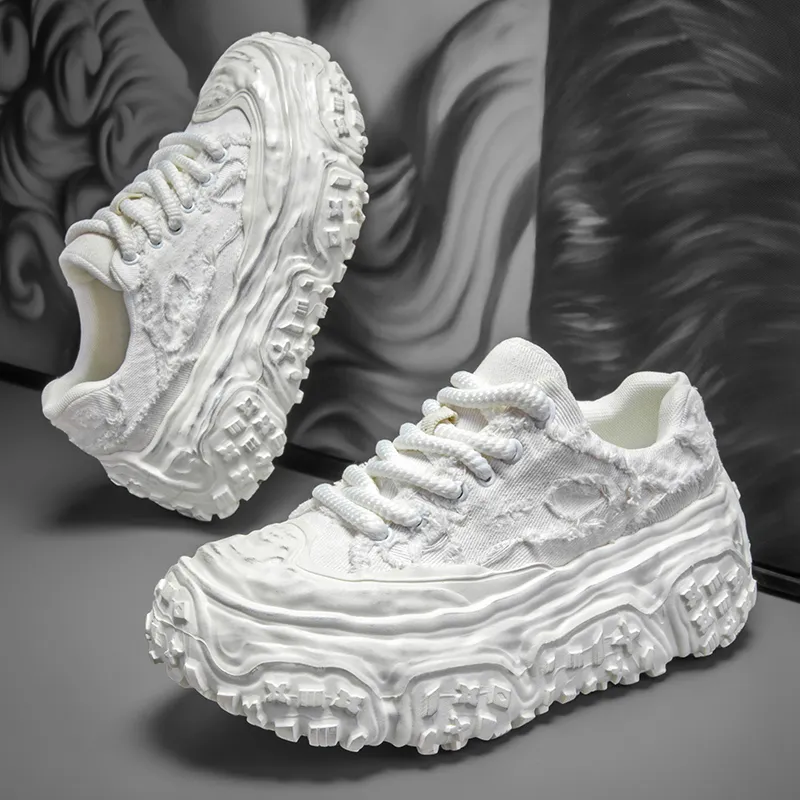 JANECO Slip Resistant, Abrasion Resistant, Breathable Low Top Chunky Sneakers Men's-16