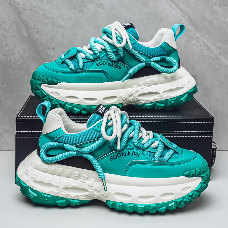 JANECO Slip Resistant, Abrasion Resistant, Breathable Low Top Chunky Sneakers Men's-17