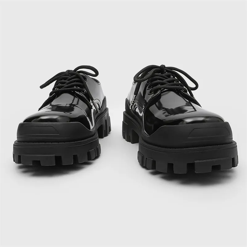 JANECO Men's Casual Shoes Men's Bright Black-3
