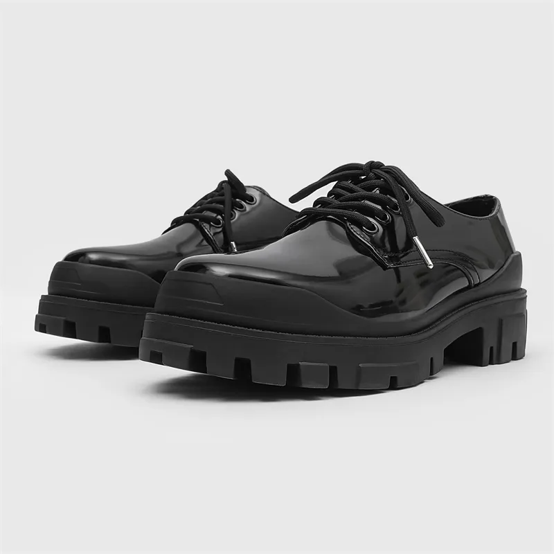 JANECO Men's Casual Shoes Men's Bright Black-2