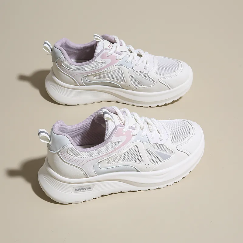 JANECO Slip Resistant, Abrasion Resistant, Breathable Low Top Chunky Sneakers Women's-2