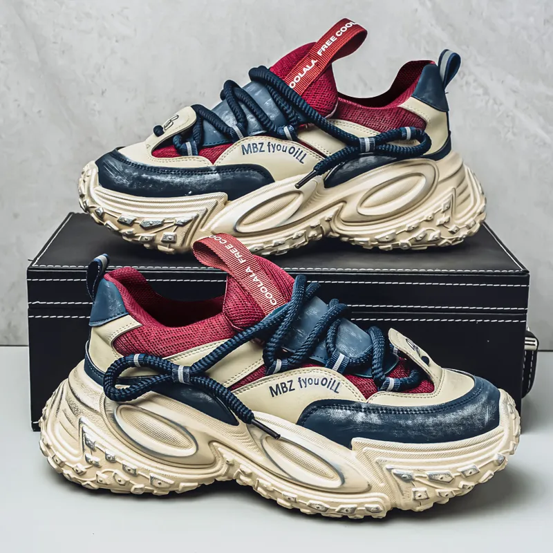 JANECO Slip Resistant, Abrasion Resistant, Breathable Low Top Chunky Sneakers Men's-20
