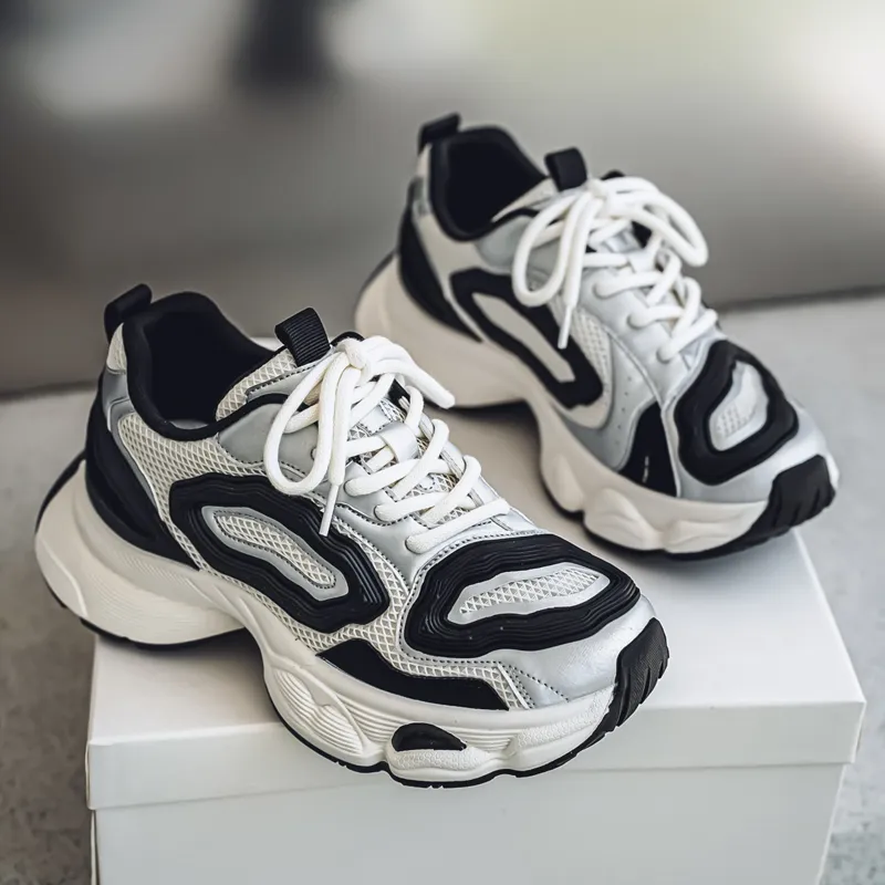 JANECO Slip Resistant, Abrasion Resistant, Breathable Low Top Chunky Sneakers Men's-11