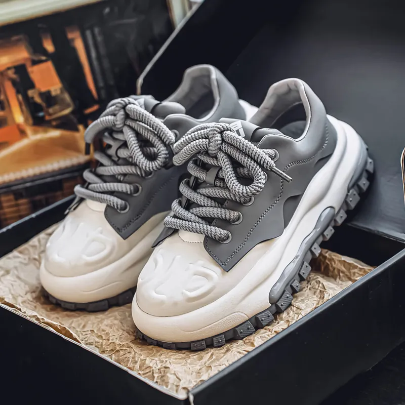 JANECO Anti Slip Wear Resistant Low Top Chunky Sneakers Men's-15