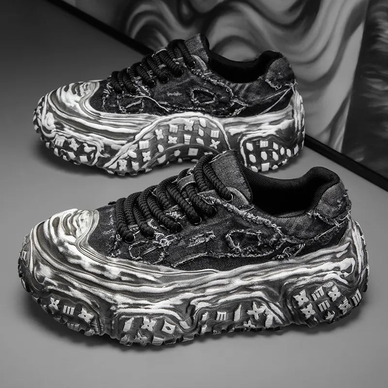 JANECO Slip Resistant, Abrasion Resistant, Breathable Low Top Chunky Sneakers Men's-11