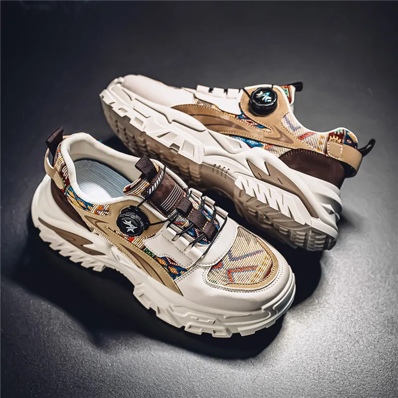 JANECO Slip Resistant, Abrasion Resistant, Breathable Low Top Chunky Sneakers Men's-12