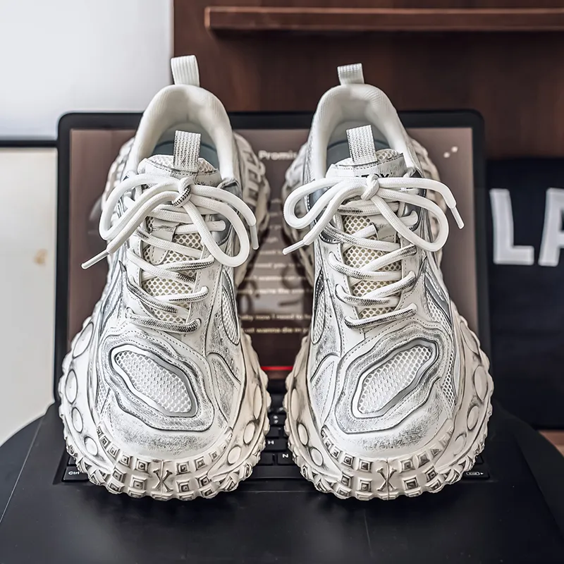 JANECO Slip Resistant, Abrasion Resistant, Breathable Low Top Chunky Sneakers Men's-11