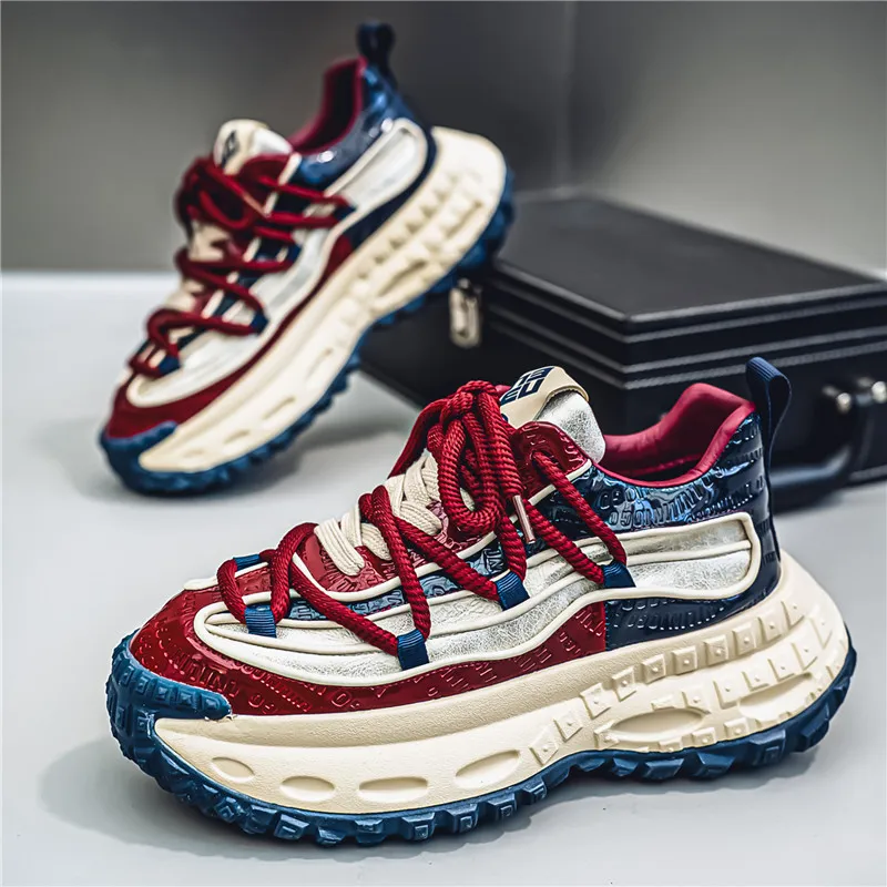 JANECO Anti Slip Wear Resistant Low Top Chunky Sneakers Men's-5