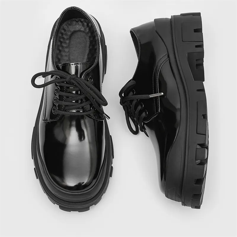 JANECO Men's Casual Shoes Men's Bright Black-5