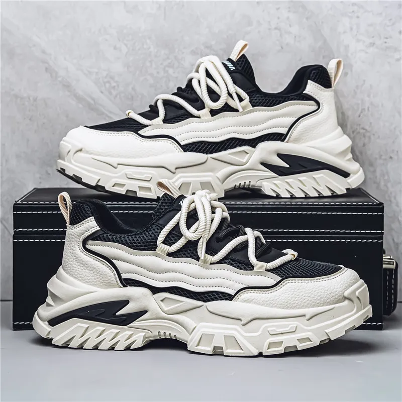 JANECO Slip Resistant, Abrasion Resistant, Breathable Low Top Chunky Sneakers Men's-9